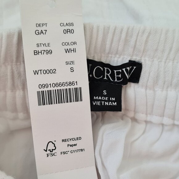 J.Crew NWT White Gauze Seaside Pant size S - Picture 5 of 7